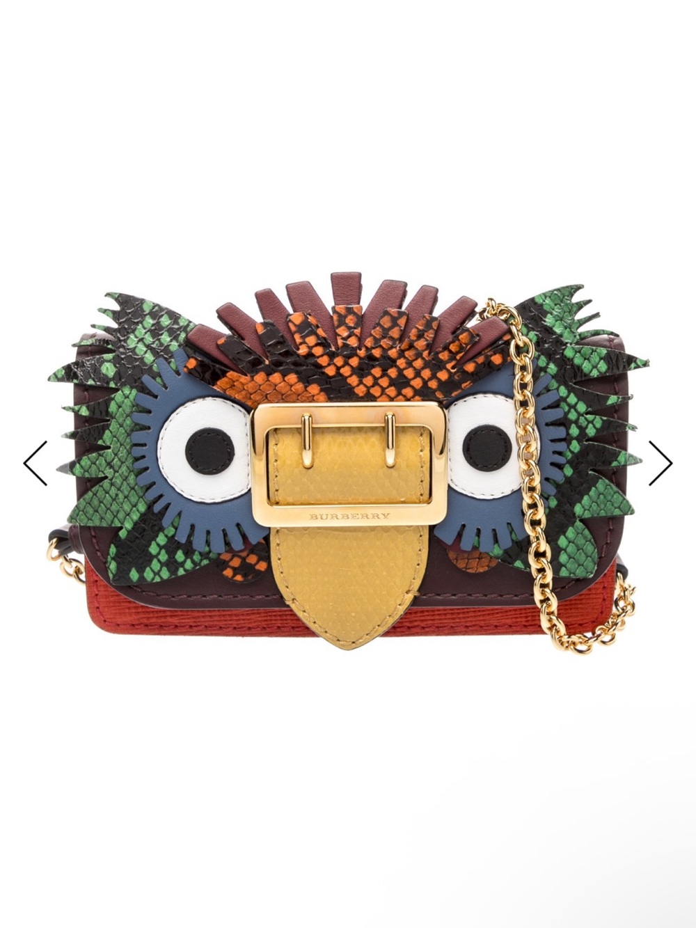 Burberry- LIMITED EDITION Owl Motif Minaudière Bag w/ Gold-Tone Chain